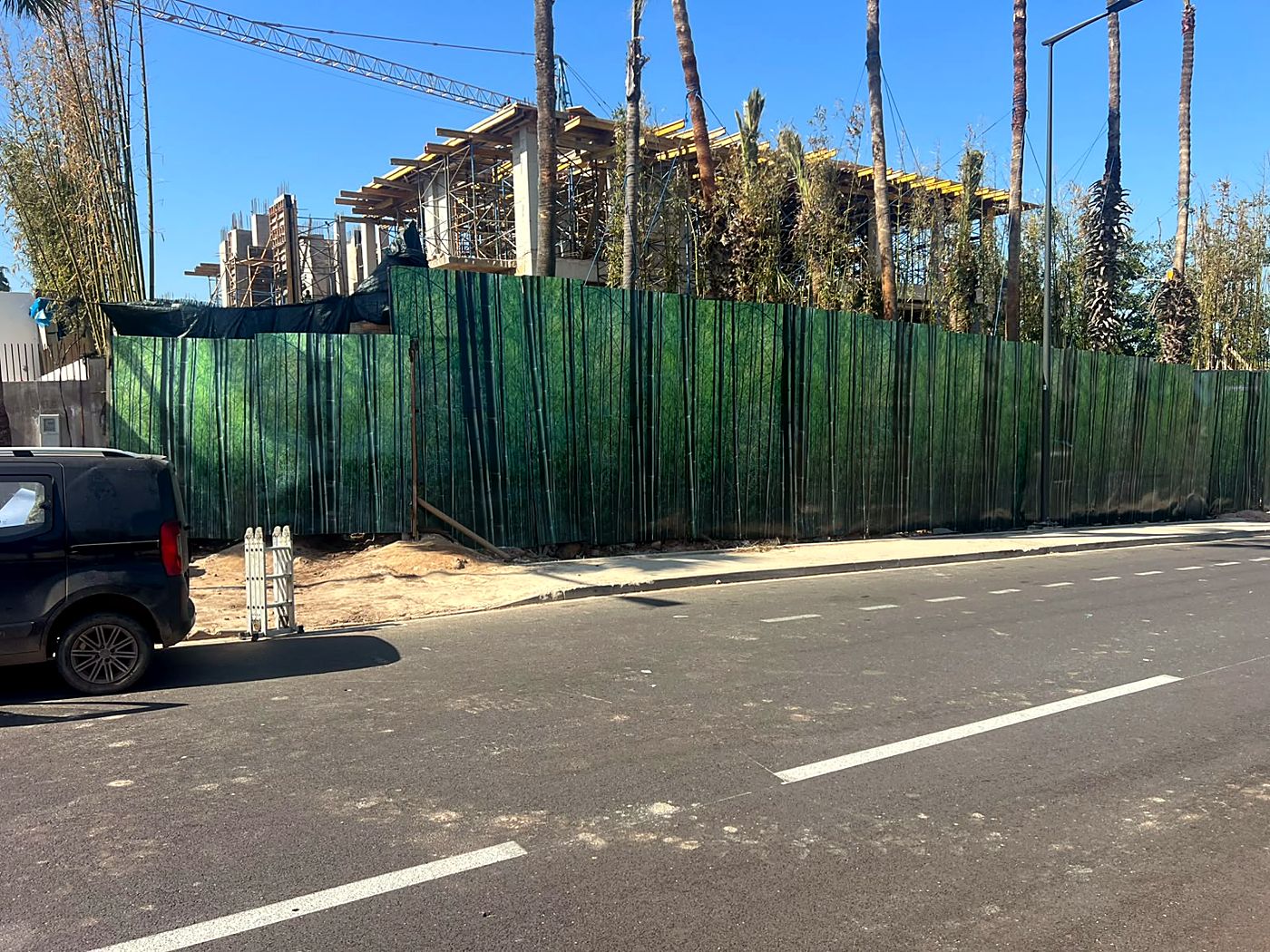 Palissade de chantier imprimée effet bambou